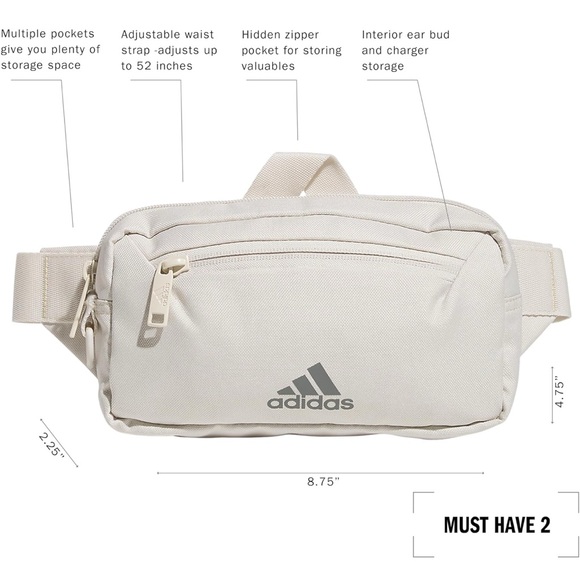 NWOT Adidas Must Have 2.0 Belt Bag Crossbody Waist Pack with Adjustable Strap - Picture 3 of 3